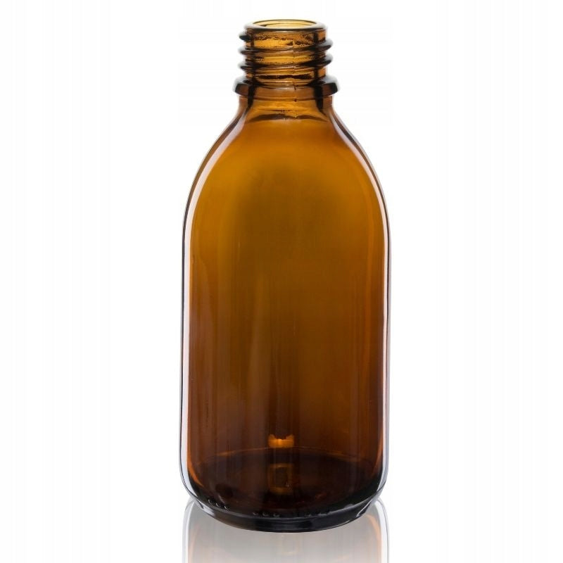 Flacon en verre marron 250ml avec bouchon noir