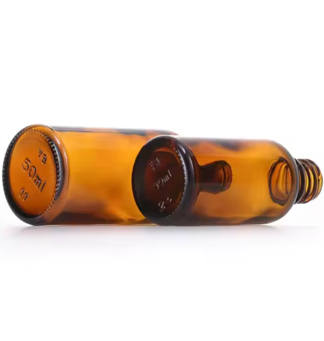 Flacon en verre marron 50ml avec bouchon compte gouttes