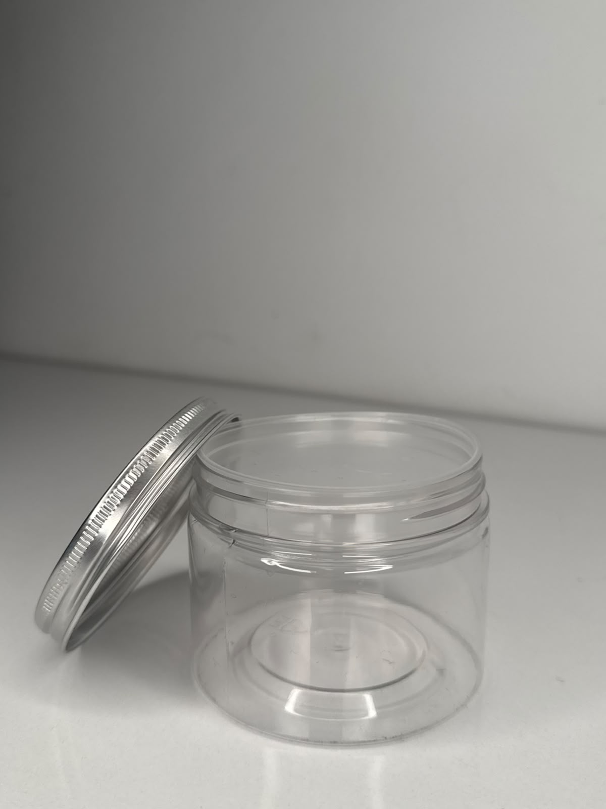 Pot Pet transparent couvercle aluminium 250ml ( 10 pièces )