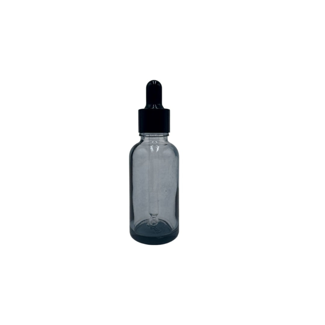 Flacon 30ml en verre gris foncé +Pipette noir