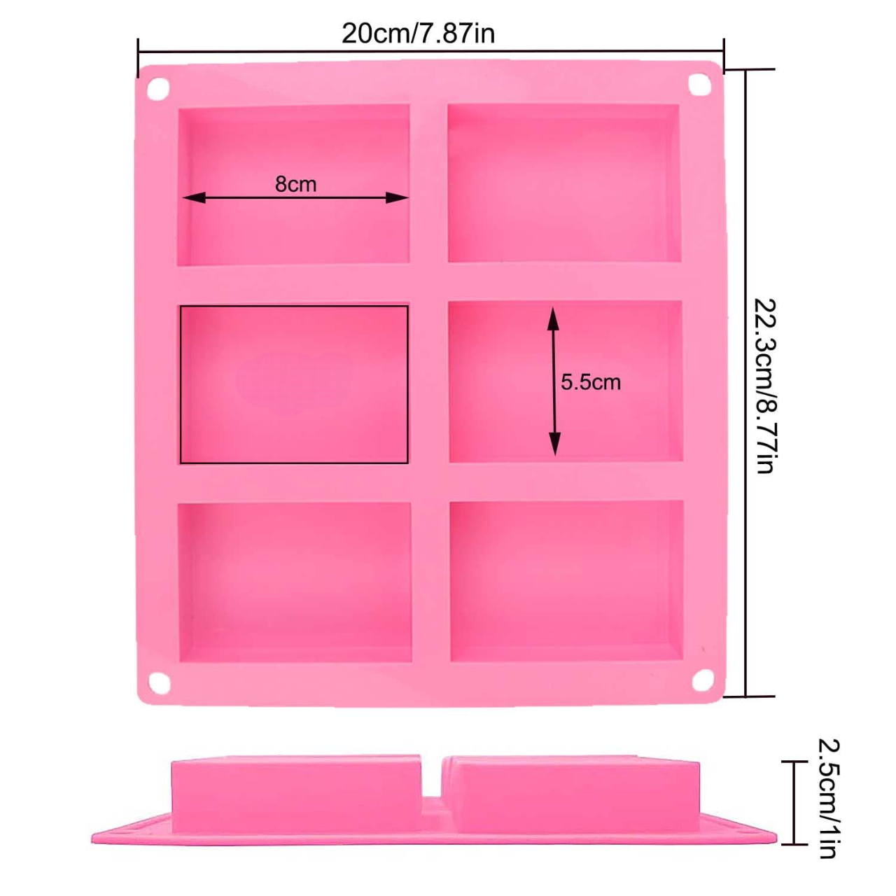 Moule Silicone Savon Rectangulaire – 6 Cavités