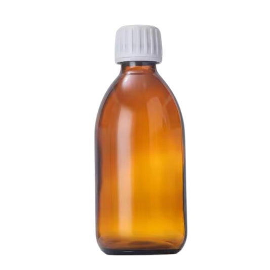 Flacon en verre marron 250ml avec bouchon