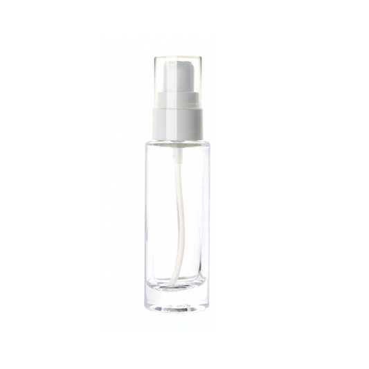 Flacon en verre transparent pompe blanche 50ml  ( 10 pièces )