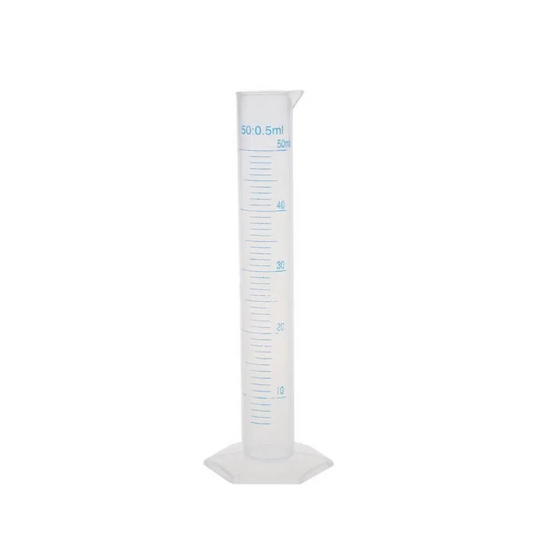 Éprouvette graduée 50ml en plastique blanc, avec graduation lisible – Fournisseur BS Gros