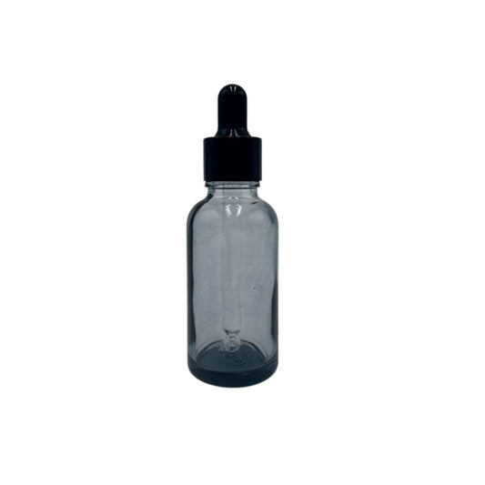 Flacon 30ml en verre gris foncé +Pipette noir