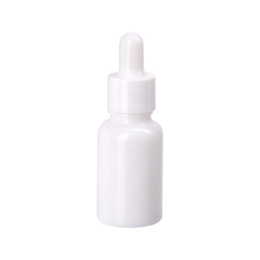 Flacon en verre 10 ml blanc ,avec pipette blanche